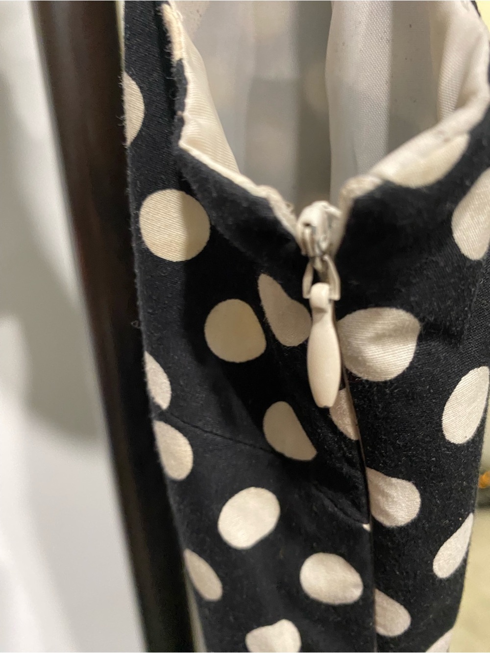 Tahari Black and White Polka Dot Cowl Neck Midi Dress - Picture 5 of 5